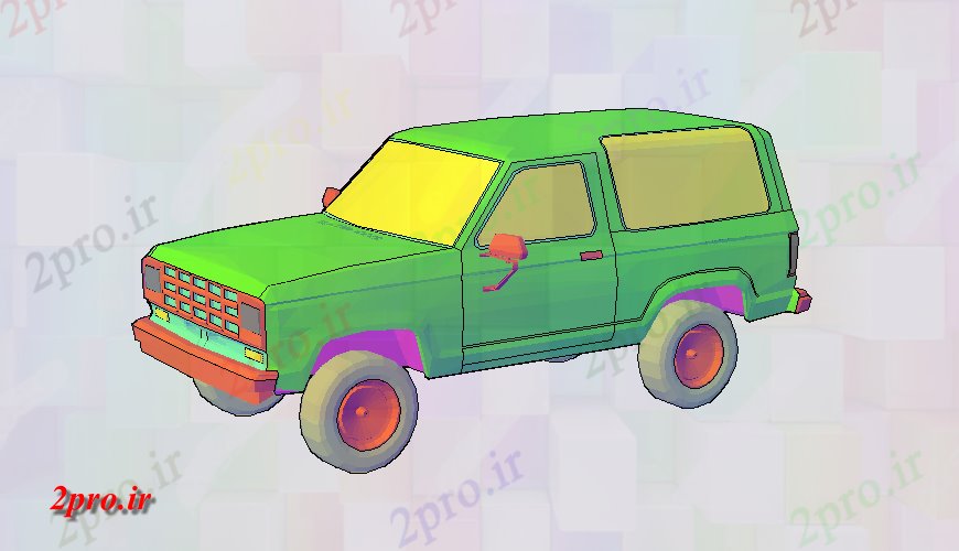 دانلود تری دی  D طراحی خودرو در فایل dwg. کد  (کد24831)
