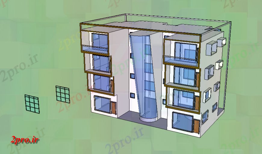 دانلود تری دی  ردیف آپارتمان مسکن ساخت و ساز D  ارتفاع طراحی جزئیات  کد  (کد24996)