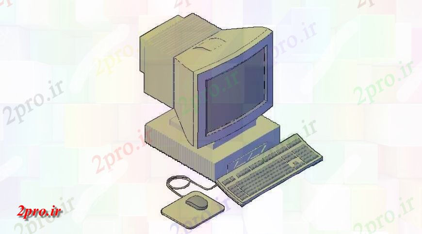 دانلود تری دی  کامپیوتر جزئیات دسکتاپ فایل D طرح مدل در فرمت dwg کد  (کد25110)