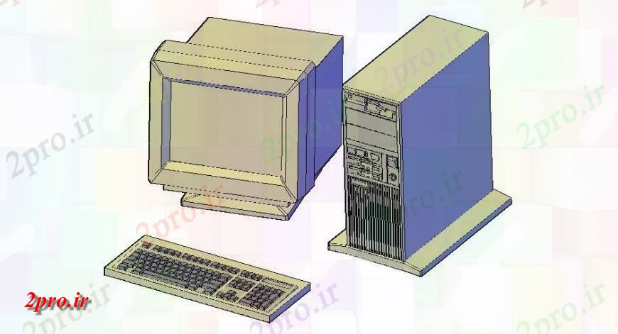 دانلود تری دی  واحد کامپیوتر مدل d فایل طرح جزئیات در فرمت اتوکد کد  (کد25111)