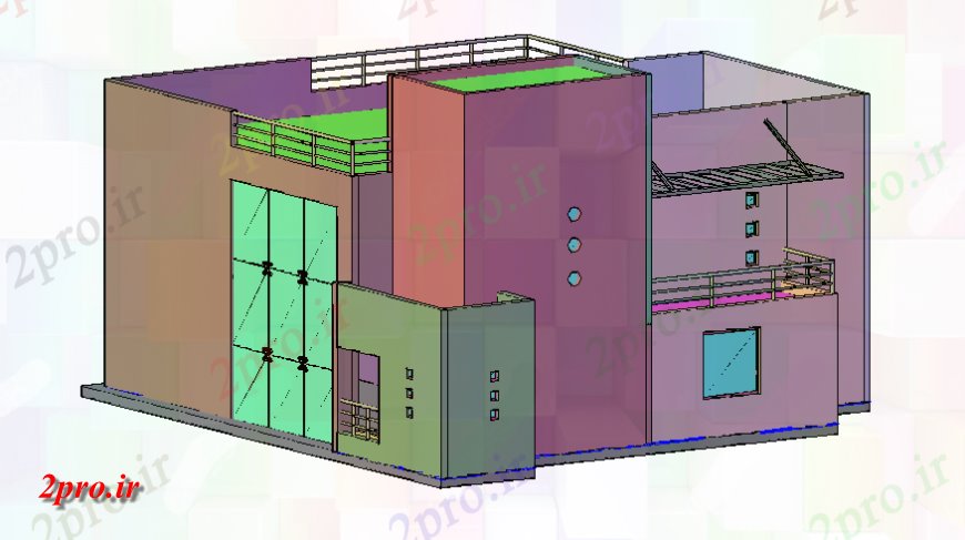 دانلود تری دی  خانه مینیمالیستی جزئیات طراحی D شامل ارائه فایل dwg کد  (کد25132)
