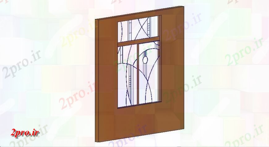 دانلود تری دی  آغشته شیشه ای پنجره جزئیات D طرح مدل فایل Revit و کد  (کد25153)