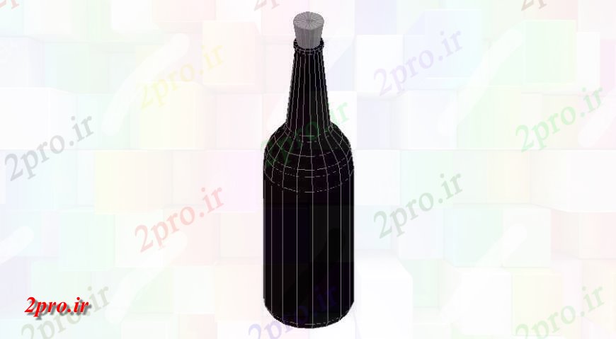 دانلود تری دی  شیشه ای بطری جزئیات مدل d بلوک طرح   کد  (کد25179)
