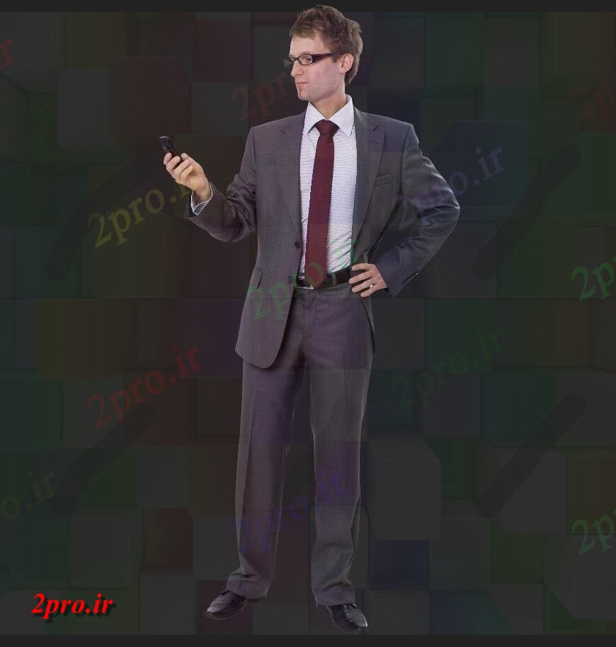 دانلود تری دی  مرد ایستاده در بلوک های  جزئیات لباس و حرفه ای مدل d فایل layout عکس کد  (کد25239)