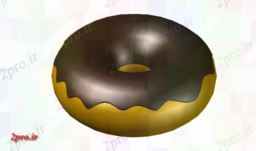 دانلود تری دی  پویا نان های شیرینی شکلاتی D رسم بلوک فایل dwg کد  (کد25380)