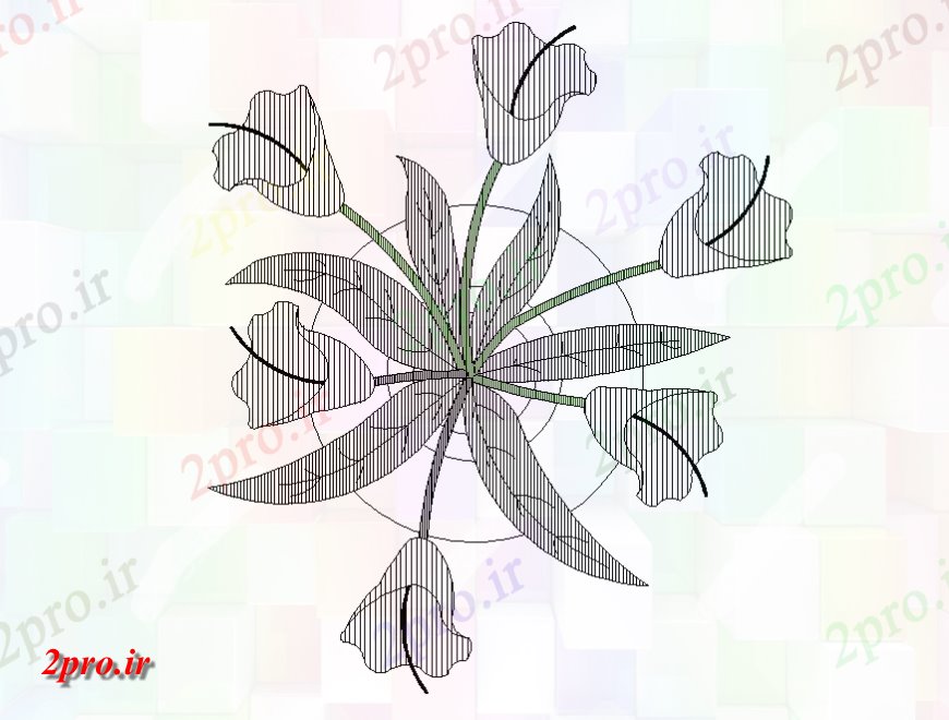 دانلود تری دی  باغ گیاه گل ها D فایل جزئیات رسم بلوک  dwg کد  (کد25381)