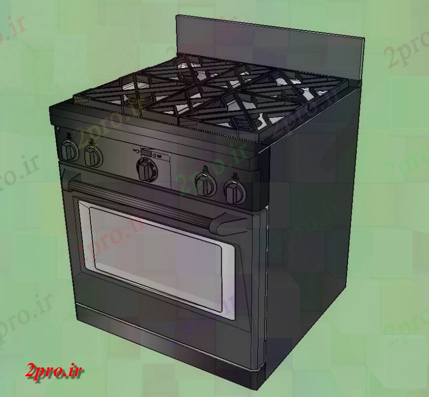 دانلود تری دی  مدل D از کاشی های گاز تجهیزات آشپزخانه بلوک طرح  طرح تا فایل کد  (کد25395)