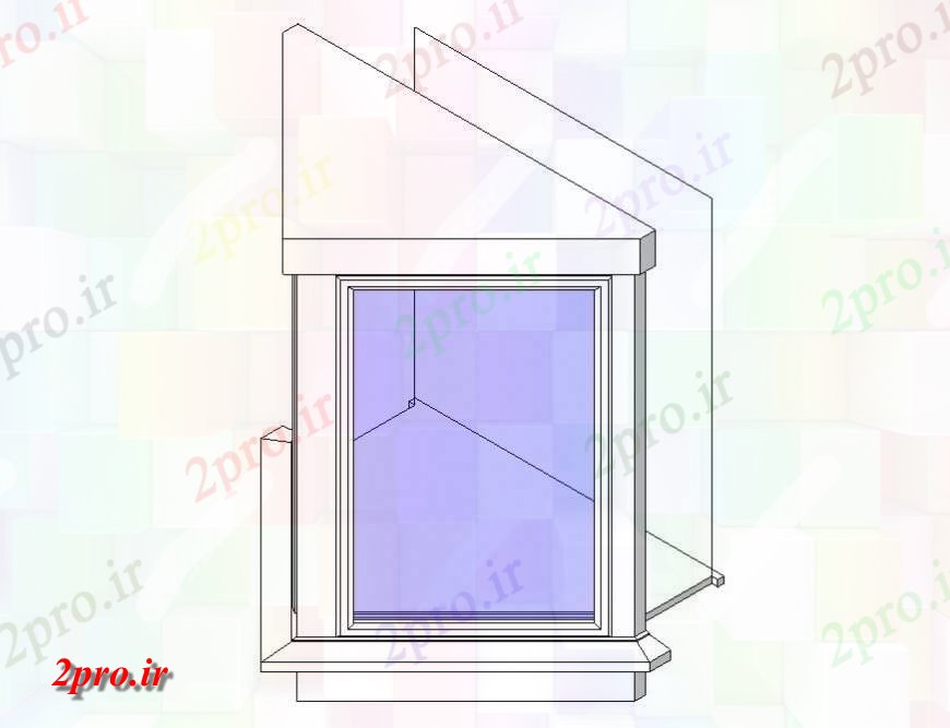 دانلود تری دی  D مدل از پنجره خلیج بلوک  طرح بندی فایل Revit و کد  (کد25471)