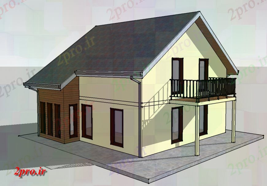 دانلود تری دی  D طراحی خانه در فایل SKP. کد  (کد25491)