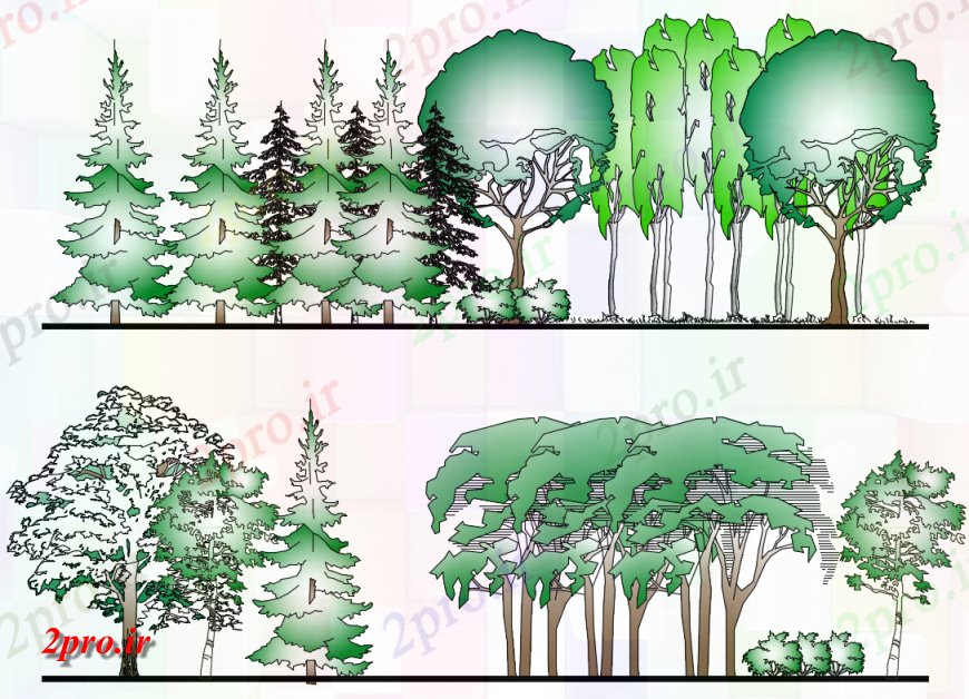 دانلود تری دی  درختان جنگل خلاق D بلوک  جزئیات  کد  (کد25624)