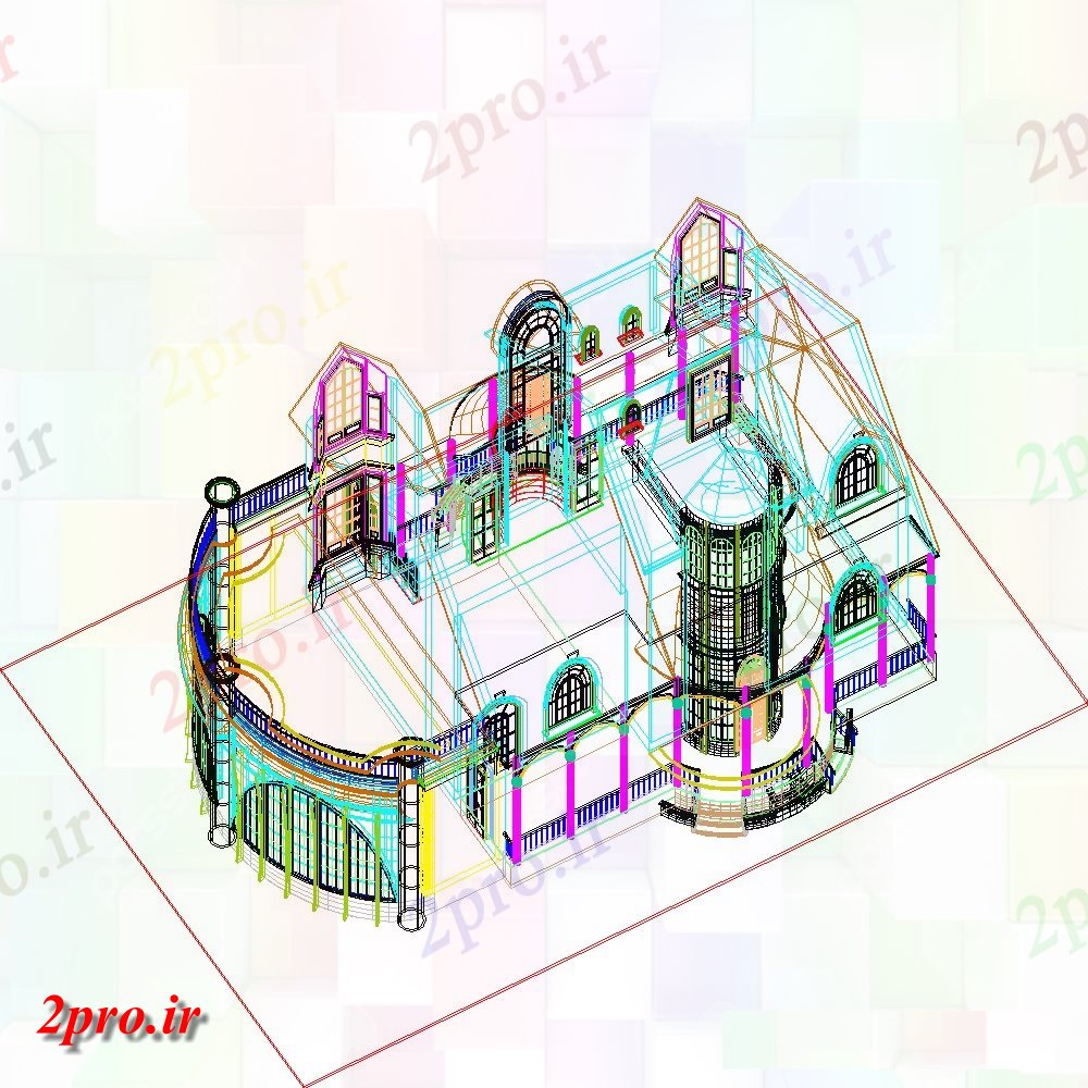 دانلود تری دی  مدرن D مشاهده خانههای ییلاقی بالای فایل طراحی dwg کد  (کد25696)