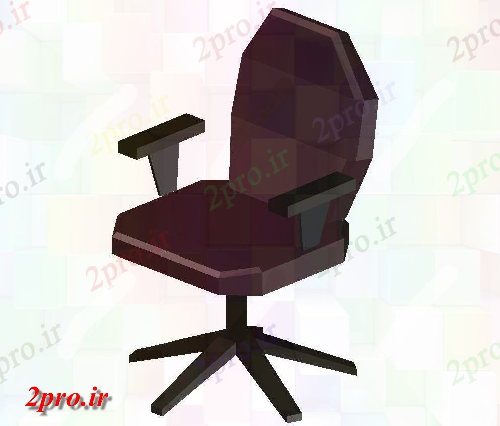 دانلود تری دی  صندلی اداری مدل D  نشیمن کد  (کد25716)