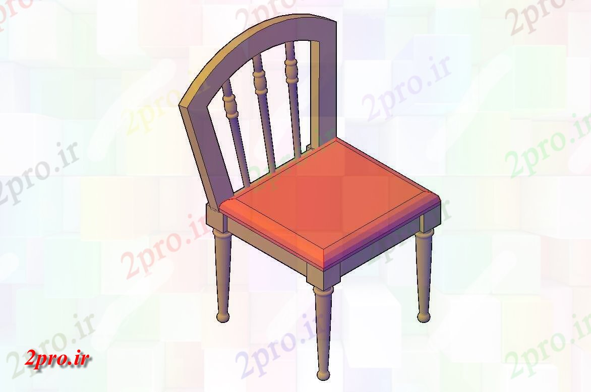 دانلود تری دی  چوبی مدل D صندلی کد  (کد25808)