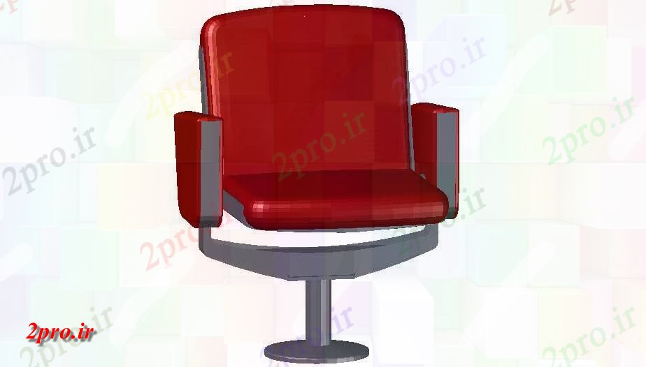 دانلود تری دی  صندلی مبلمان بلوک مدل D اتوکد کد  (کد25874)