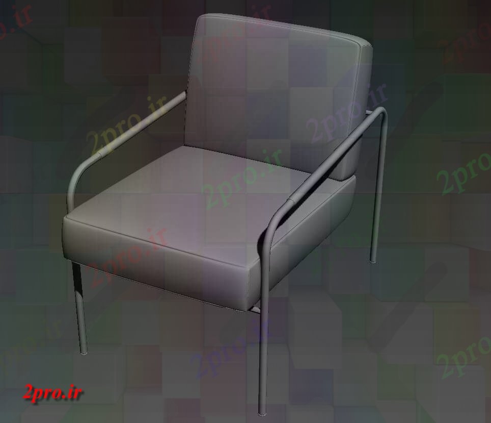 دانلود تری دی  مبل صندلی با SS بازو استراحت در D MAX فایل های رایگان کد  (کد25974)