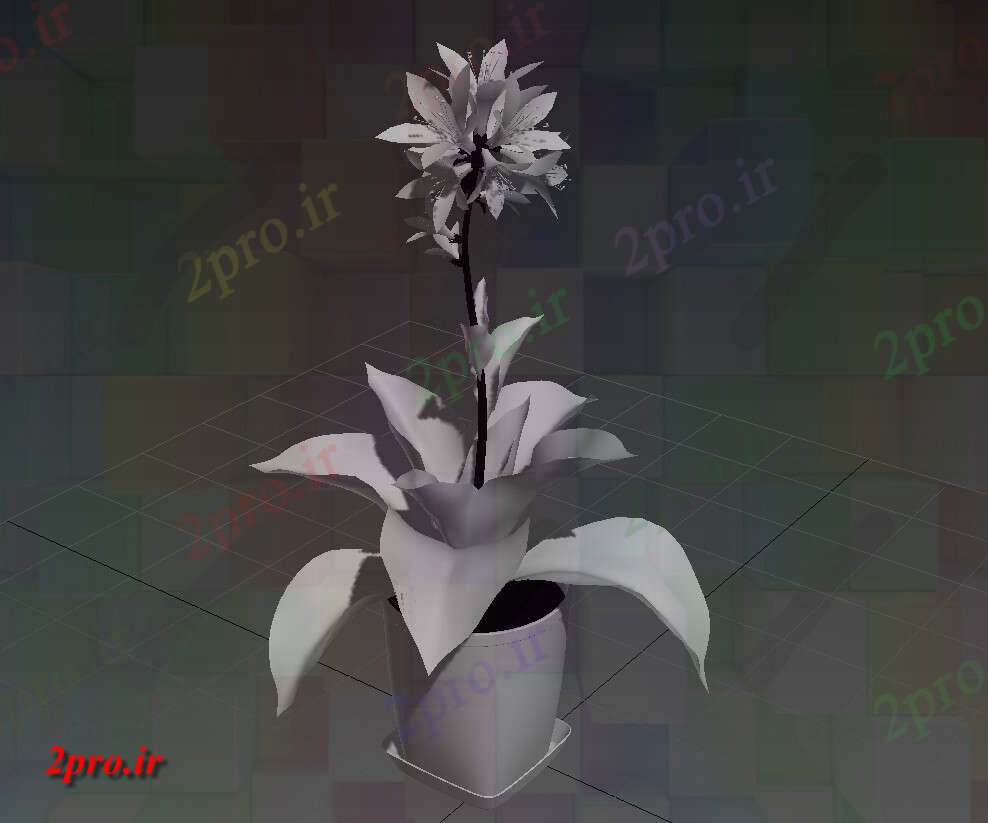 دانلود تری دی گل و گلدان   (کد26244)