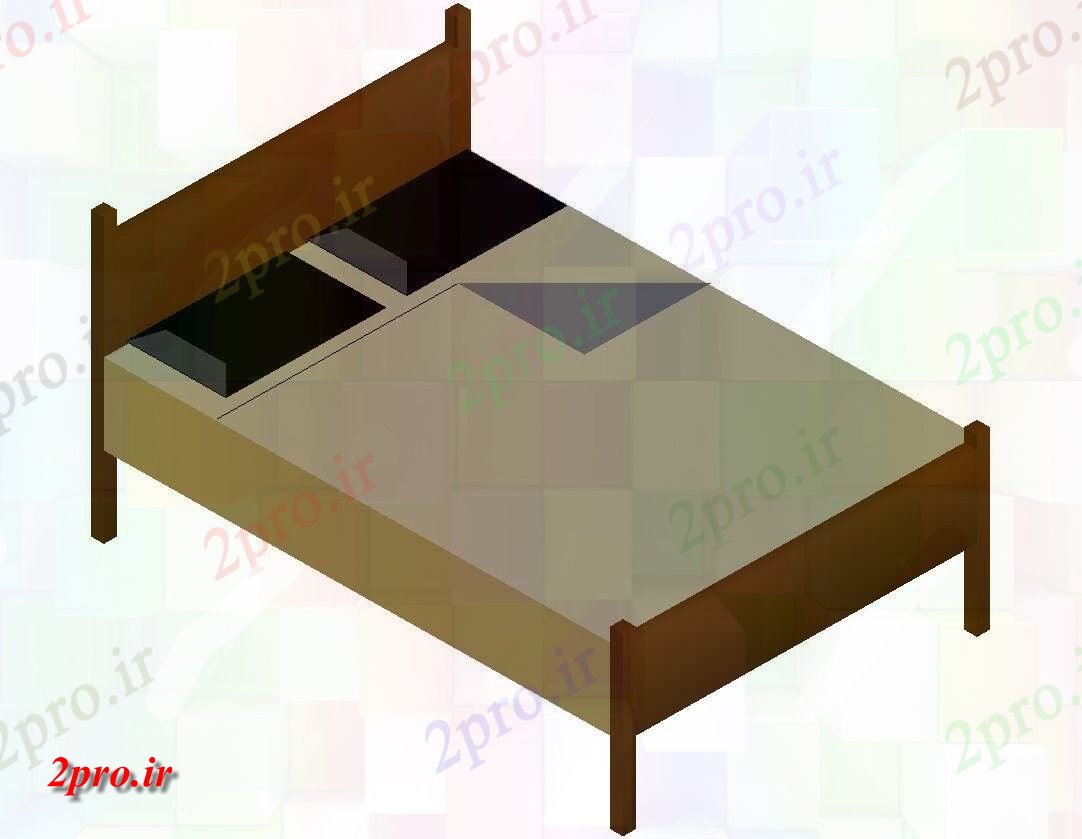 دانلود تری دی تخت خواب چوبی  (کد26916)