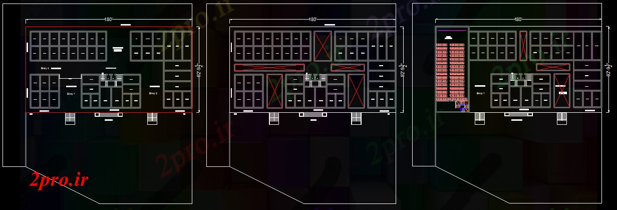 نقشه تئاترنقشه تئاتر فرهنگسرا فرهنگی23×45 متر (کد37169)