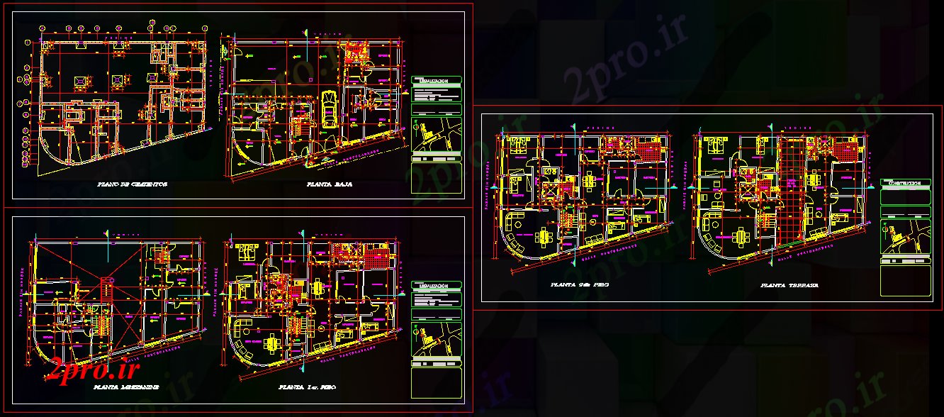 دانلود  نقشه مسکونی ، ویلا ، دوبلکس ، اپارتمان 14×19 متر (کد27664)