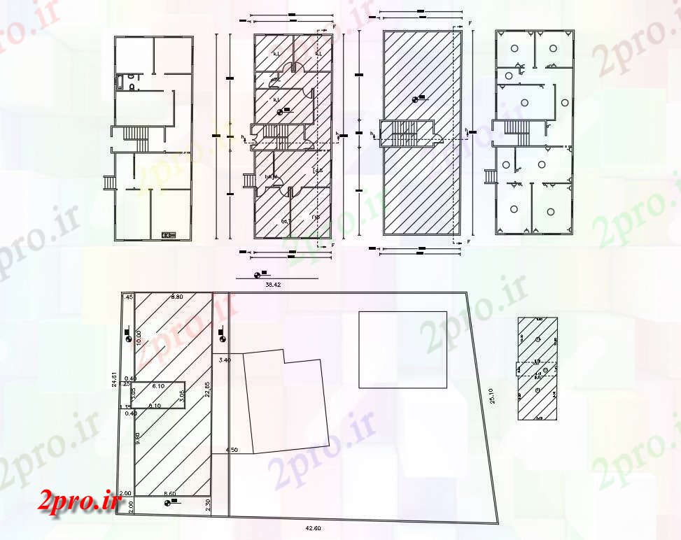 دانلود  نقشه مسکونی ، ویلا ، دوبلکس ، اپارتمان و سایت 10×23 متر (کد28110)