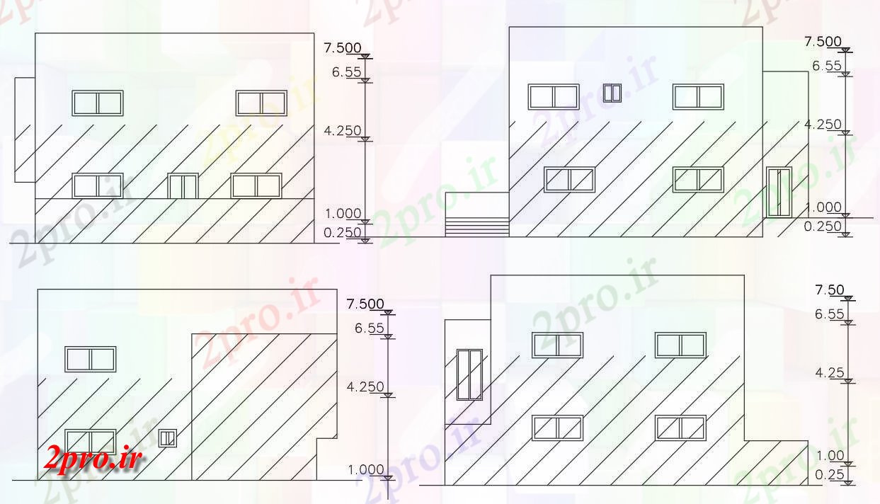 دانلود  نقشه نما مجتمع مسکونی ، اپارتمان   (کد28116)