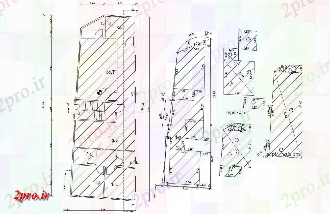 دانلود  نقشه مجتمع مسکونی ، اپارتمان 9×22 متر (کد28155)