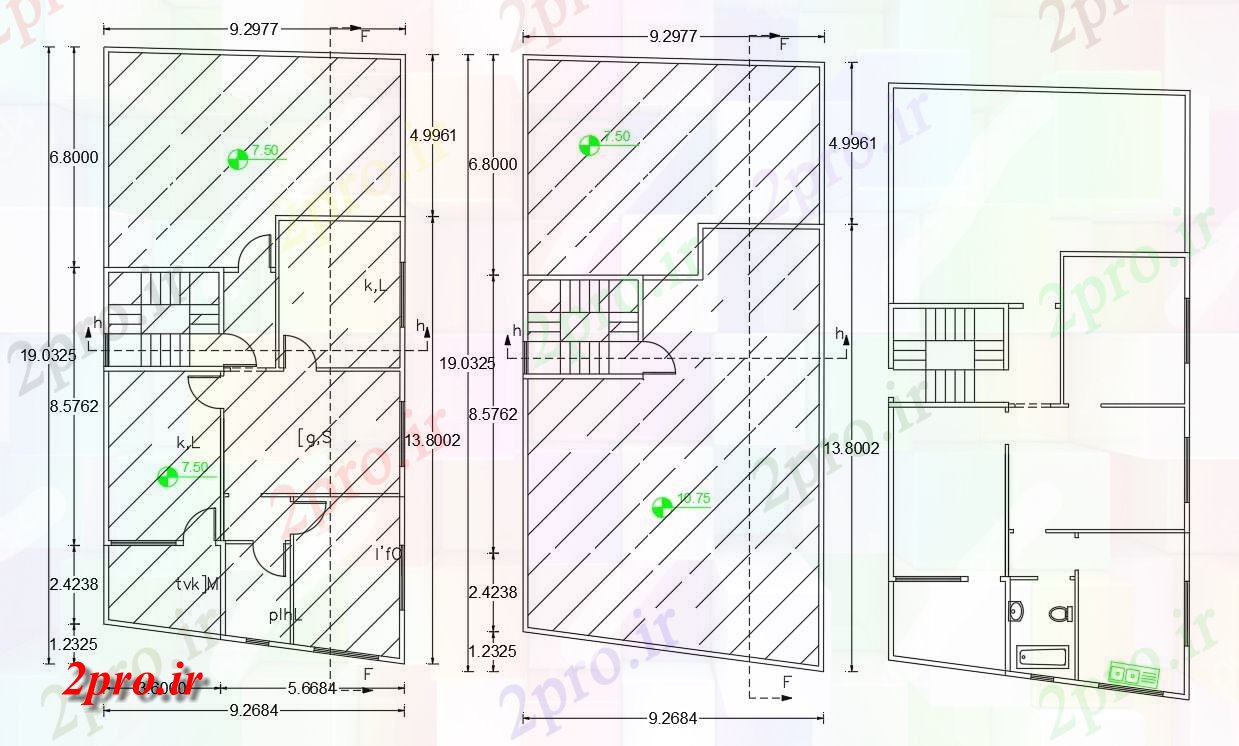 دانلود  نقشه مجتمع مسکونی ، اپارتمان 10×19 متر (کد28157)