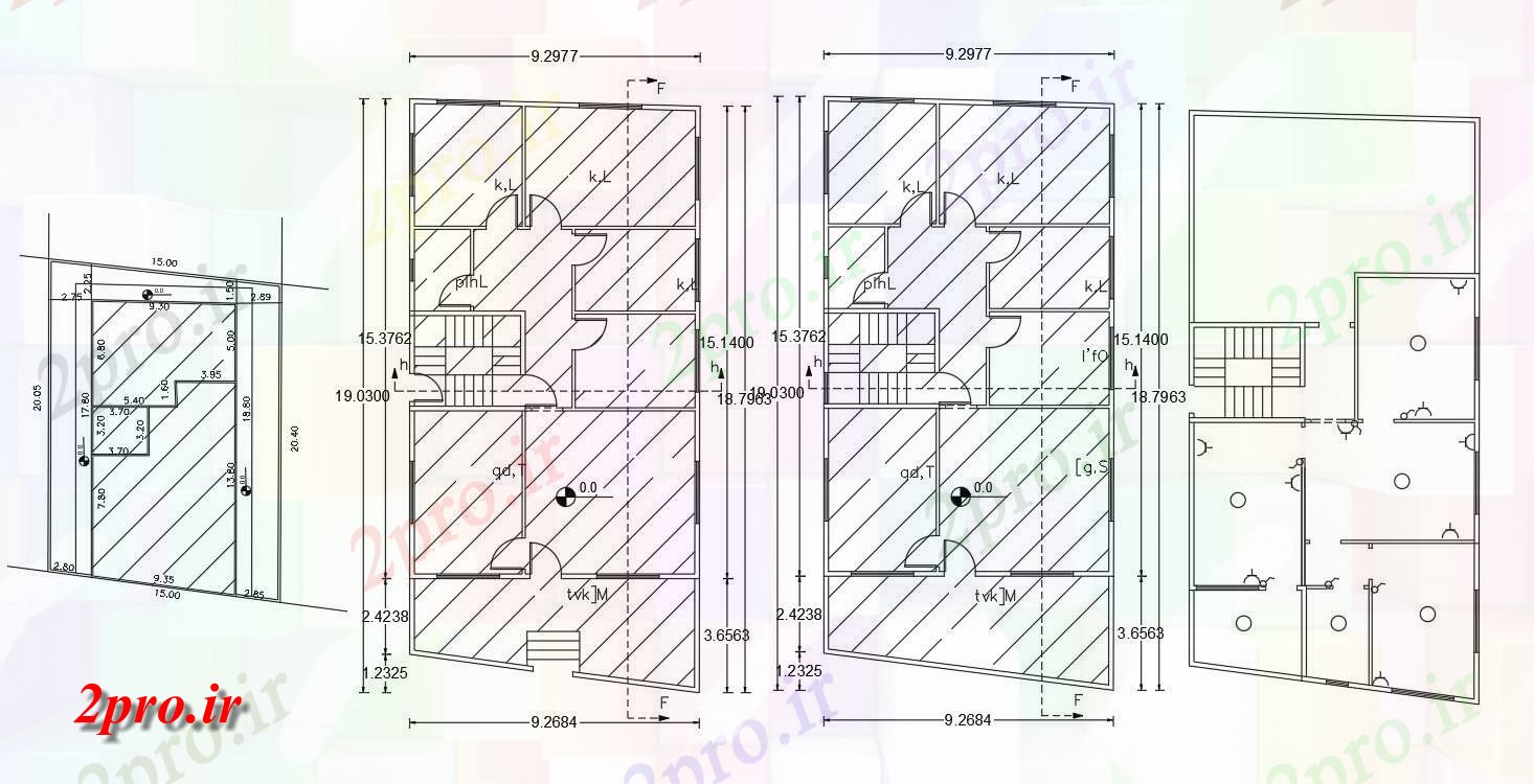 دانلود  نقشه مسکونی ، ویلا ، دوبلکس ، اپارتمان 10×19 متر (کد28158)