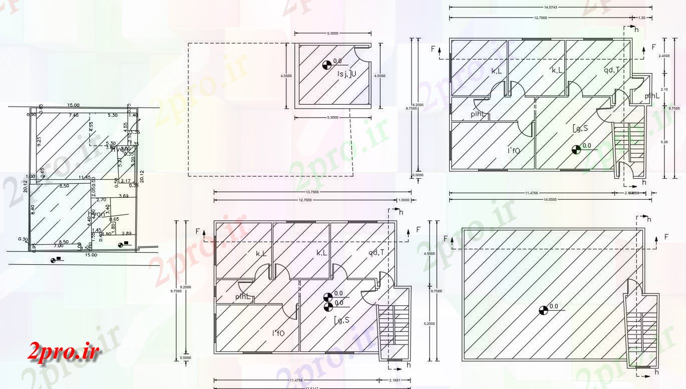 دانلود  نقشه مسکونی ، ویلا ، دوبلکس ، اپارتمان 10×15 متر (کد28169)