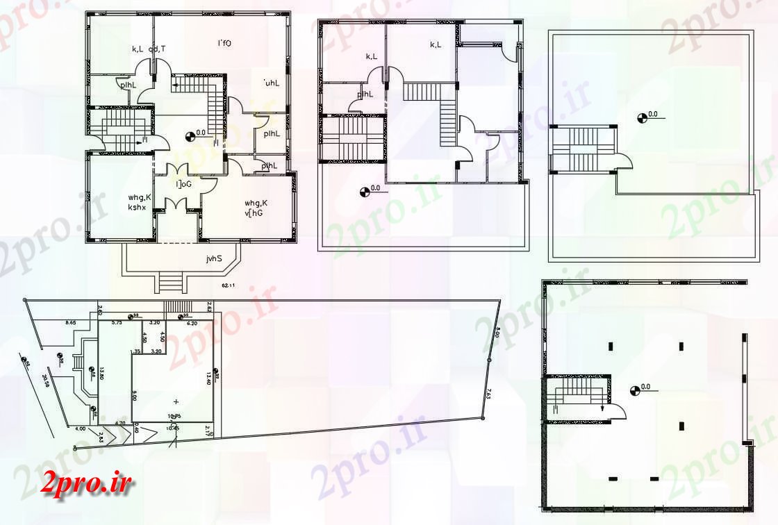 دانلود  نقشه مسکونی ، ویلا ، دوبلکس ، اپارتمان 14×15 متر (کد28173)