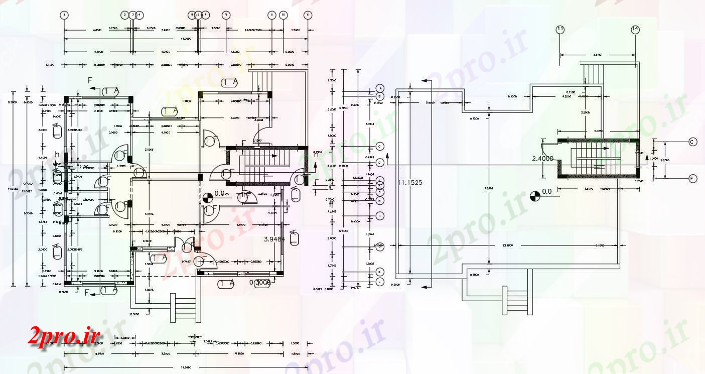 دانلود  نقشه مسکونی ، ویلا ، دوبلکس ، اپارتمان 12×15 متر (کد28176)