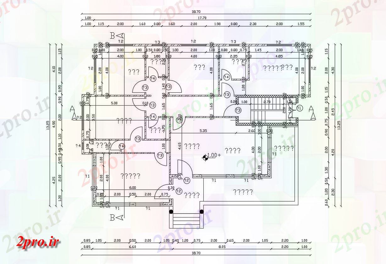 دانلود  نقشه ویلا ، مسکونی ، دوبلکس 13×19 متر (کد28193)