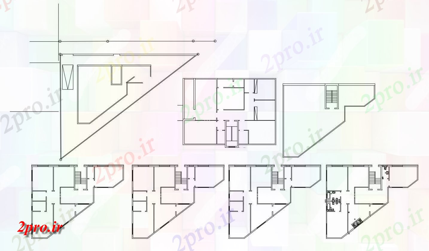دانلود  نقشه ویلا ، مسکونی ، دوبلکس 4 طبقه ، چهار طبقه   (کد28230)