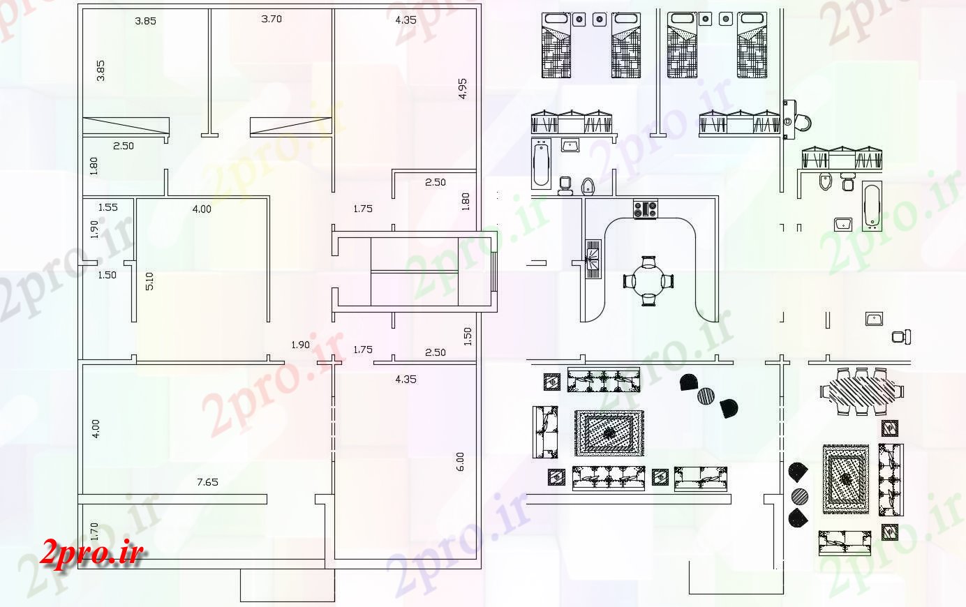 دانلود  نقشه مجتمع مسکونی ، اپارتمان   (کد28239)