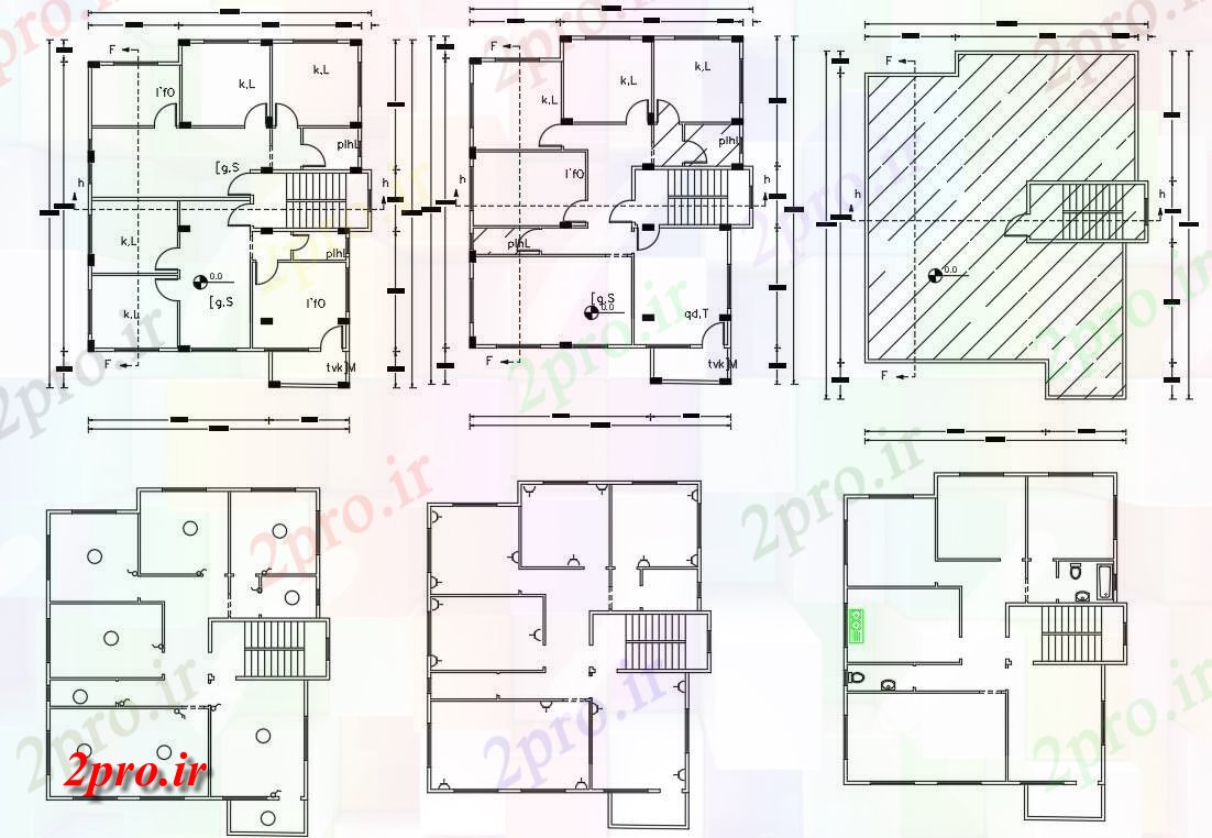 دانلود  نقشه مجتمع مسکونی ، اپارتمان 13×19 متر (کد28247)