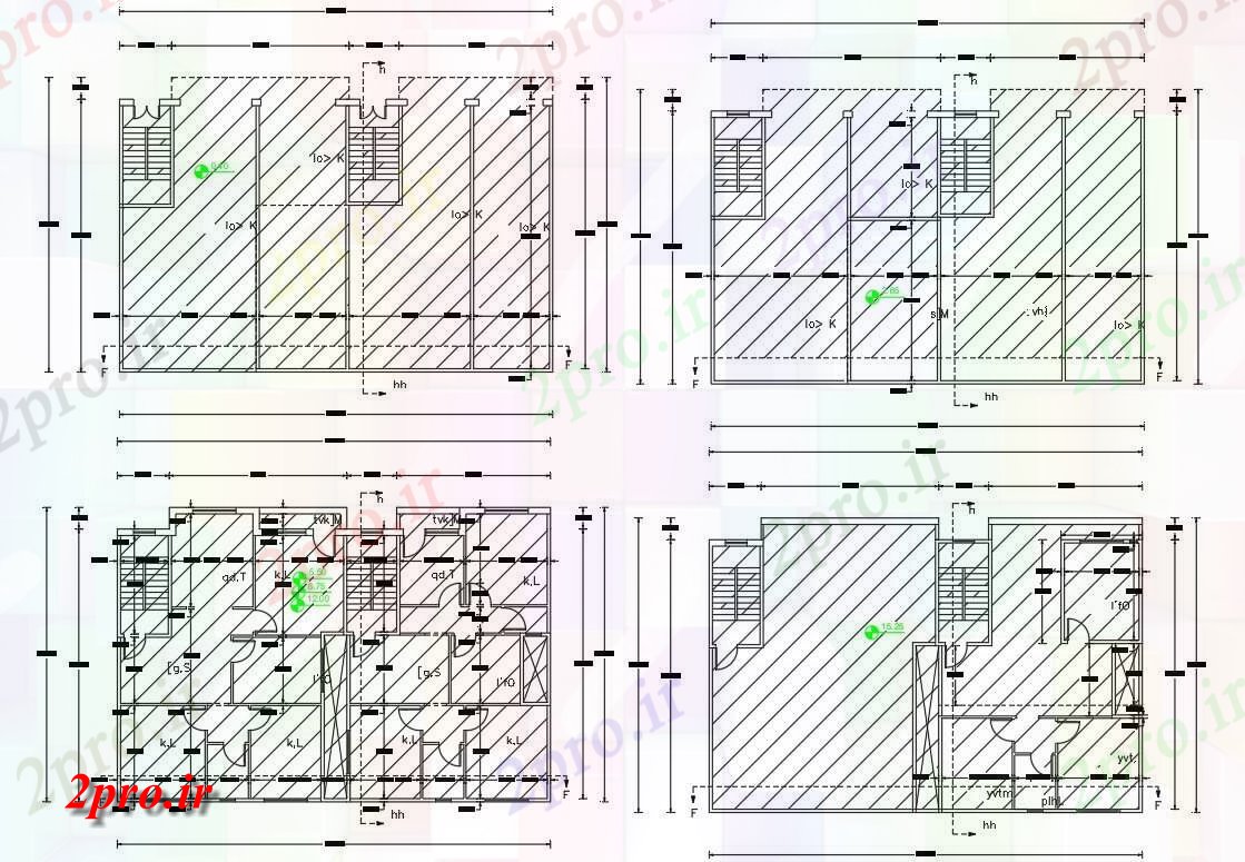 دانلود  نقشه مسکونی ، ویلا ، دوبلکس ، اپارتمان 14×20 متر (کد28283)