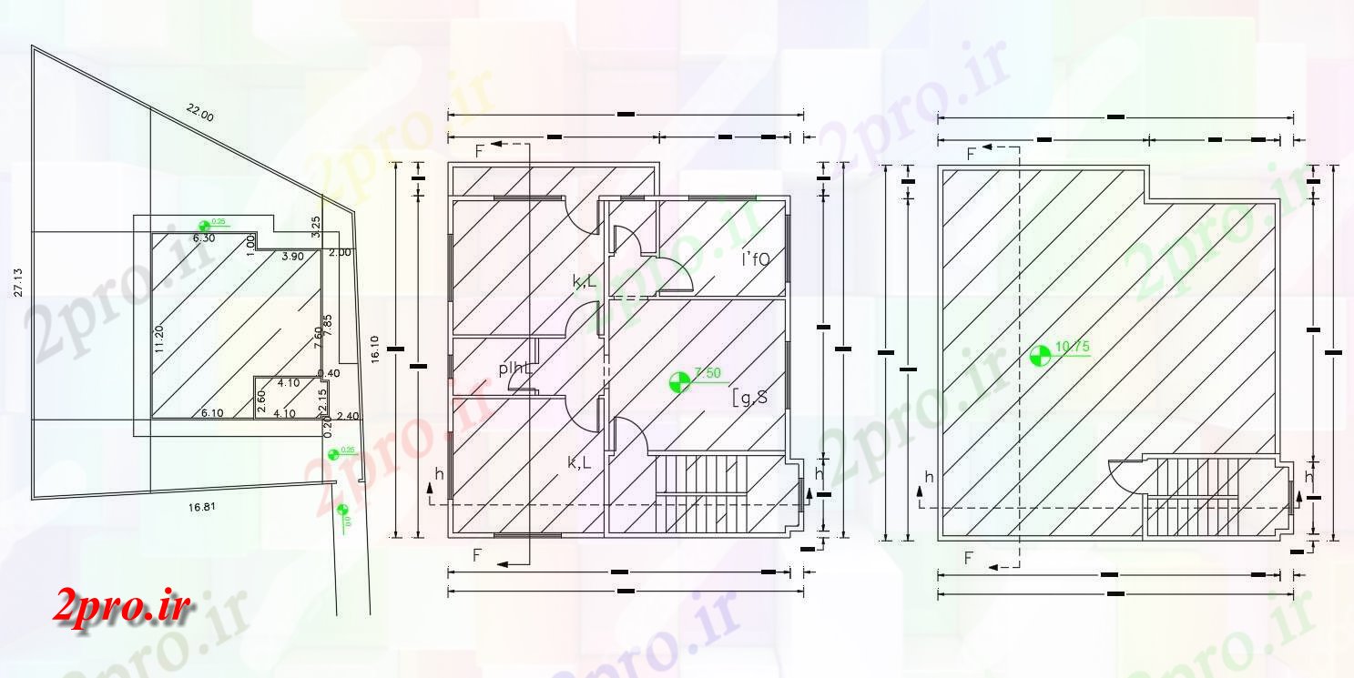 دانلود  نقشه مسکونی ، ویلا ، دوبلکس ، اپارتمان 10×10 متر (کد28288)