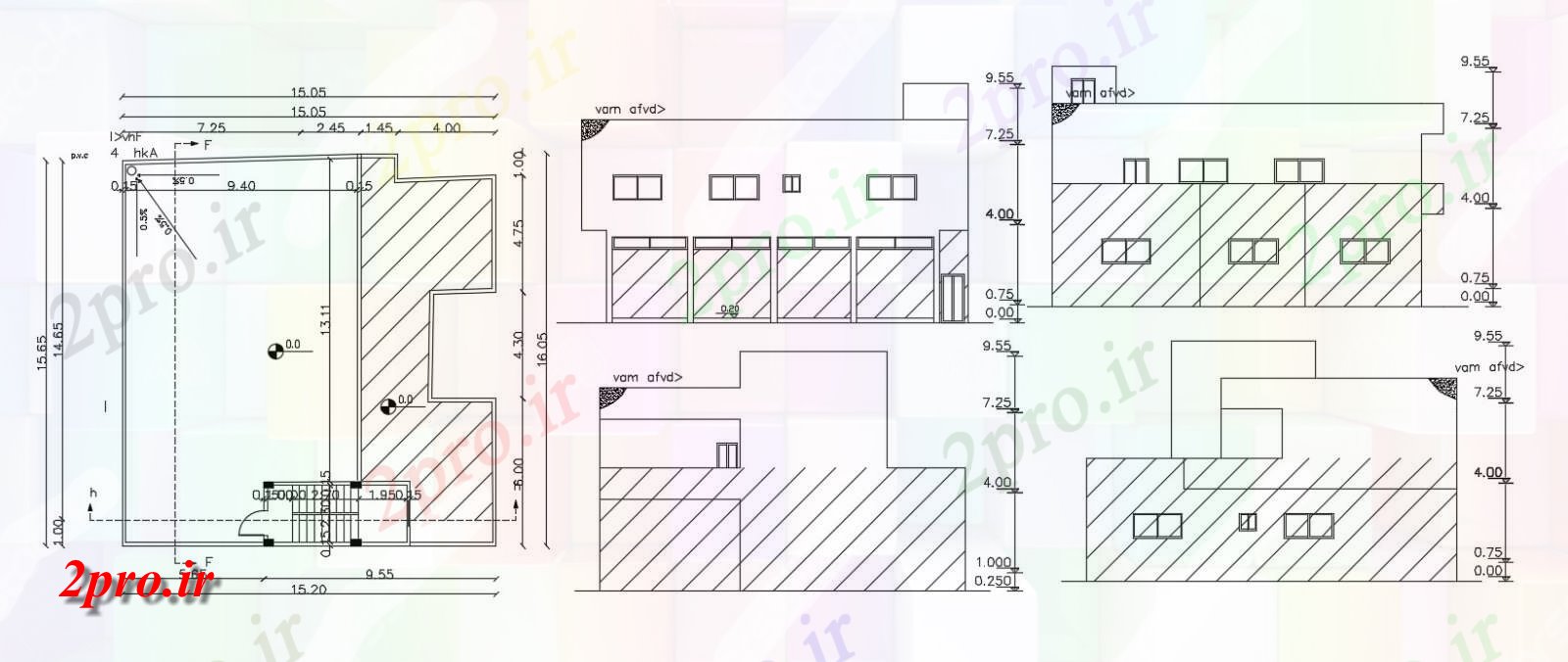 دانلود  نقشه نما مجتمع مسکونی ، اپارتمان   (کد28292)