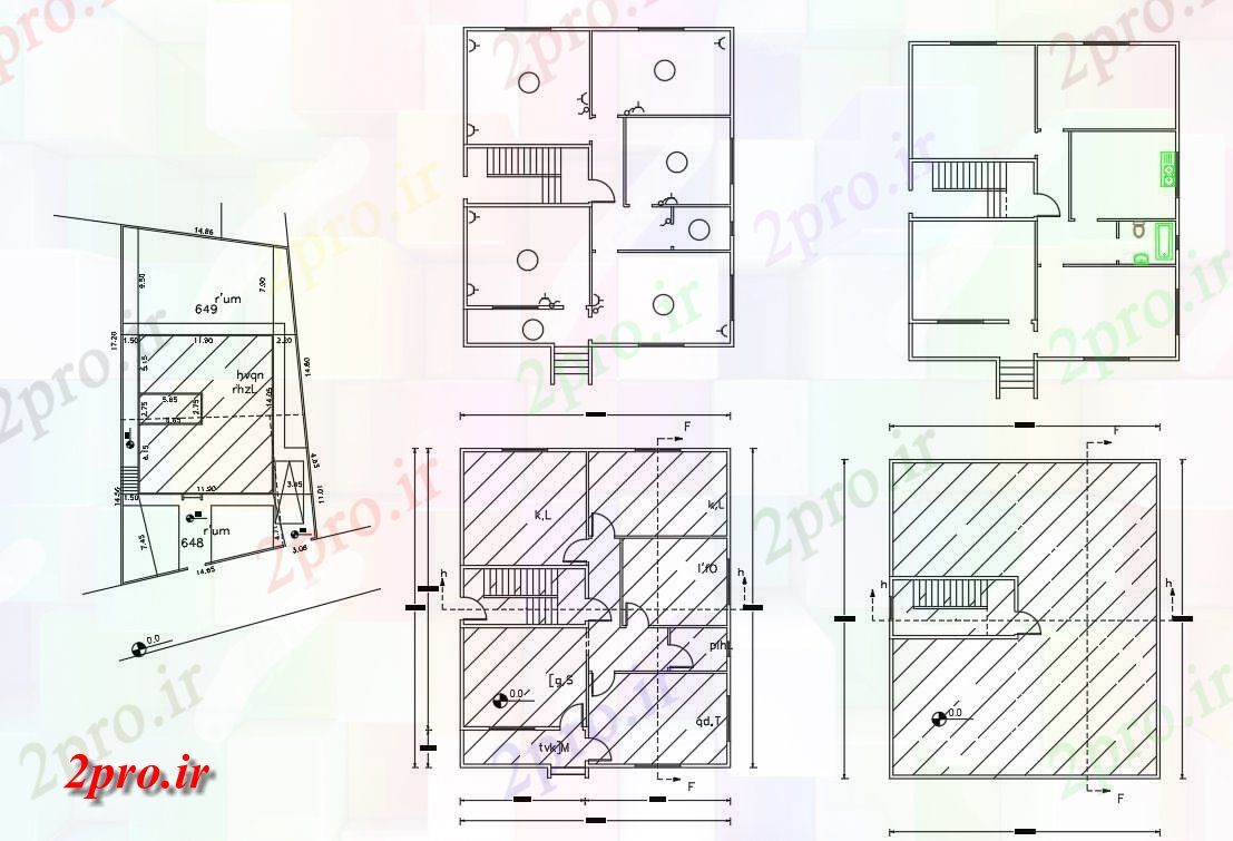 دانلود  نقشه مسکونی ، ویلا ، دوبلکس ، اپارتمان 12×14 متر (کد28293)