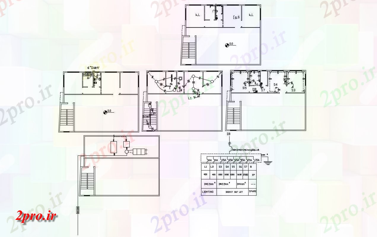 دانلود  نقشه سیم کشی برق مسکونی   (کد28295)