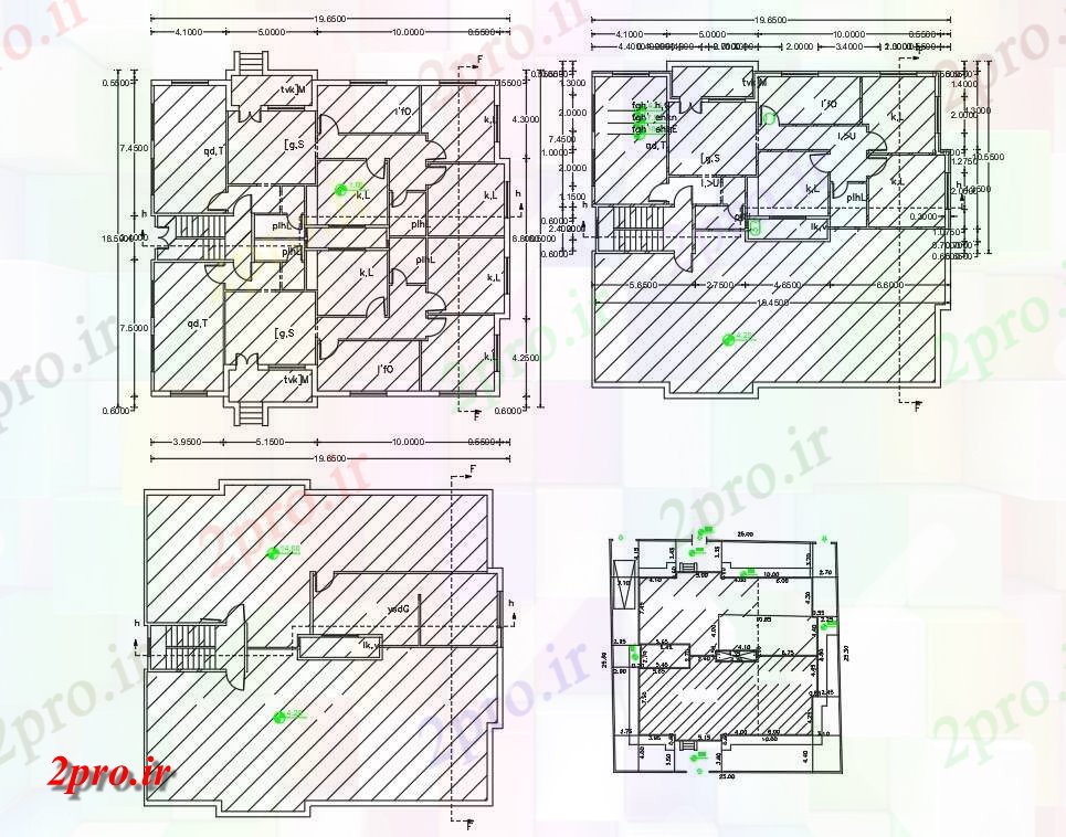 دانلود  نقشه ویلا ، مسکونی ، دوبلکس 19×20 متر (کد28331)