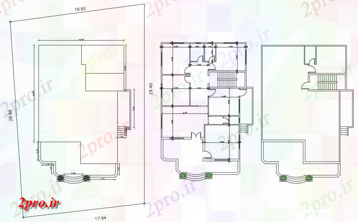 دانلود  نقشه ویلا ، مسکونی ، دوبلکس 13×15 متر (کد28334)