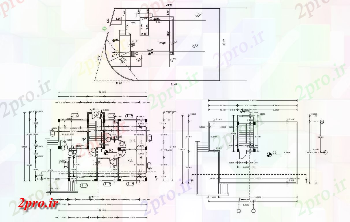 دانلود  نقشه ویلا ، مسکونی ، دوبلکس 10×12 متر (کد28335)