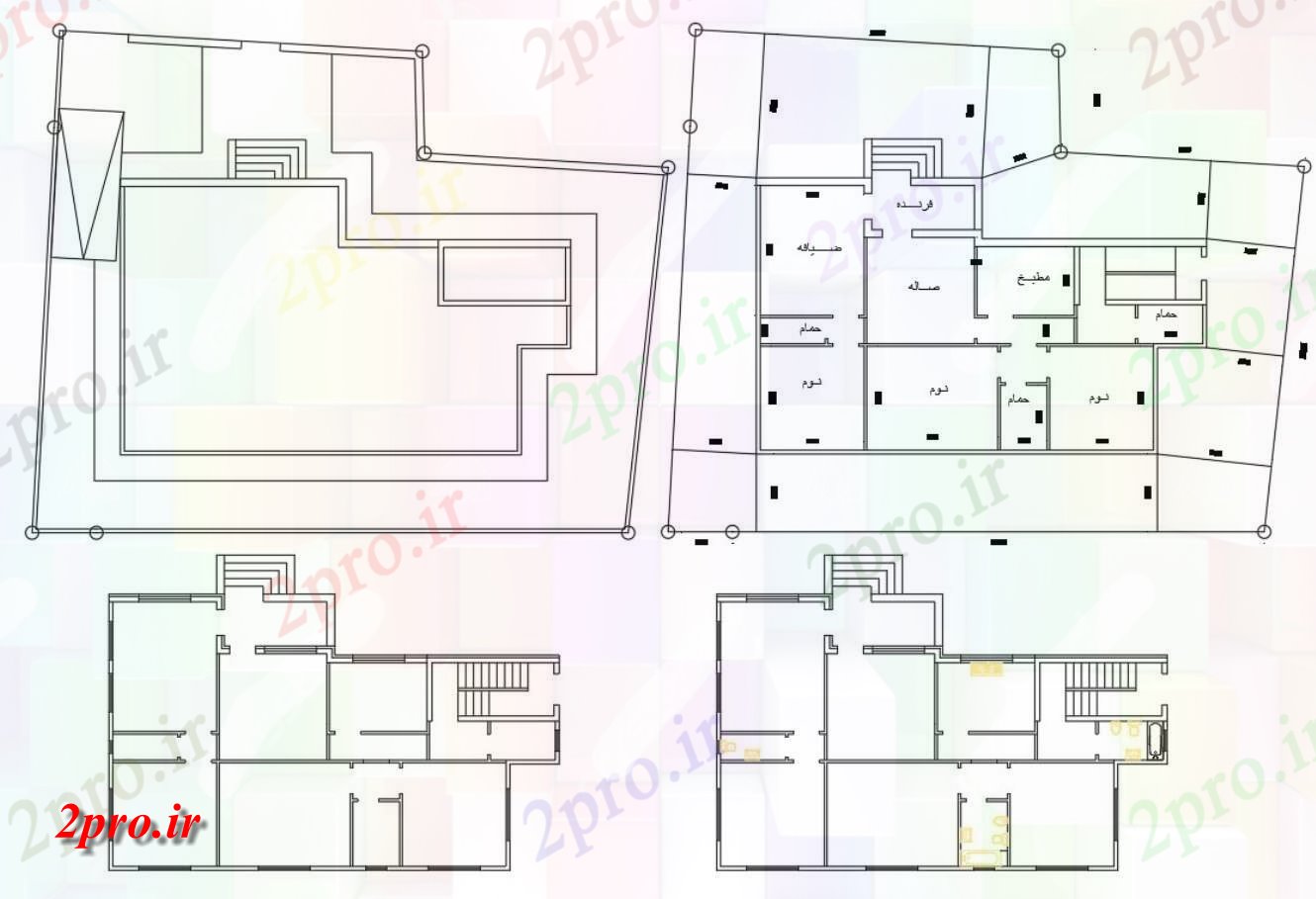 دانلود  نقشه ستون گذاری مجتمع مسکونی ، اپارتمان   (کد28342)