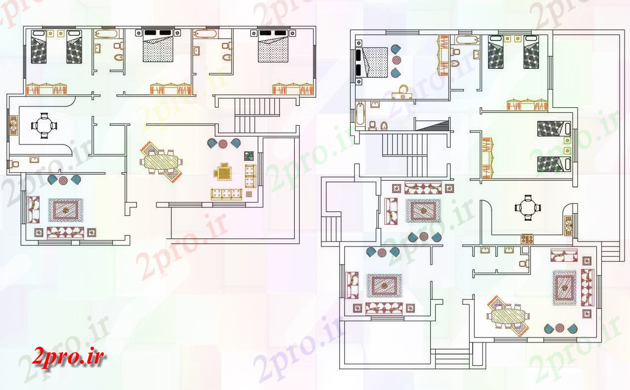 دانلود  نقشه مسکونی ، ویلا ، دوبلکس ، اپارتمان 18×20 متر (کد28356)