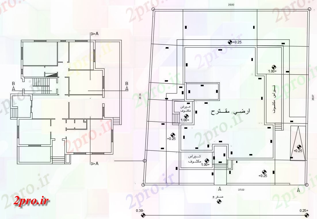 دانلود  نقشه مسکونی ، ویلا ، دوبلکس ، اپارتمان 18×19 متر (کد28359)