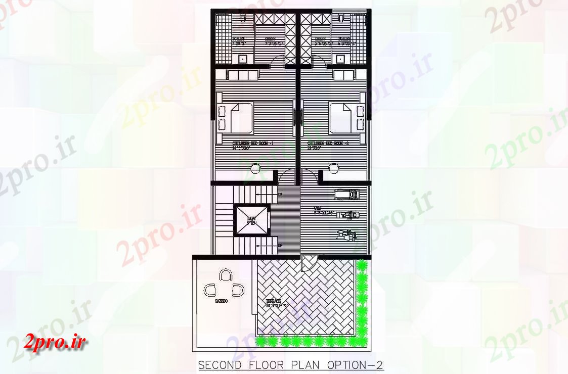 دانلود  نقشه مسکونی ، ویلا ، دوبلکس ، اپارتمان 27×42 متر (کد28363)