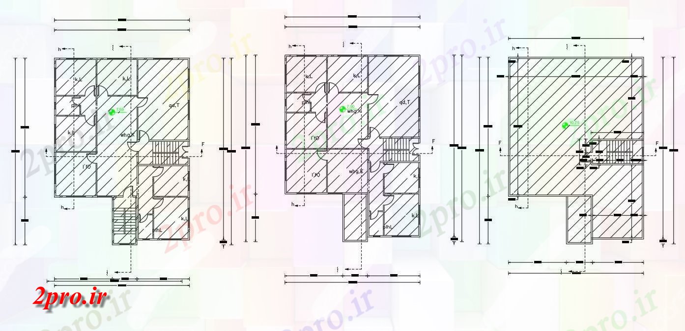 دانلود  نقشه مسکونی ، ویلا ، دوبلکس ، اپارتمان 14×19 متر (کد28390)