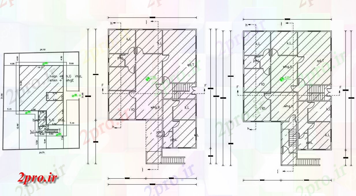 دانلود  نقشه مسکونی ، ویلا ، دوبلکس ، اپارتمان 14×21 متر (کد28392)