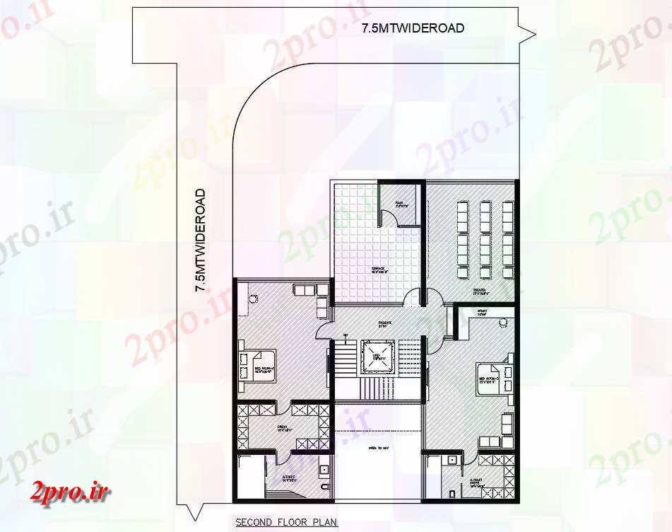 دانلود  نقشه مسکونی ، ویلا ، دوبلکس ، اپارتمان 59×67 متر (کد28398)